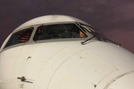 Super Eagles forced to land in Angola after aircraft’s windscreen cracked mid-air