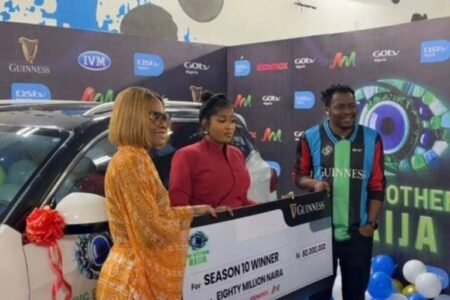 BBNaija S10 winner Imisi receives ₦80m cash, SUV