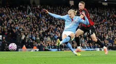Haaland brace helps Man City beat Bournemouth to go second Haaland brace helps Man City beat Bournemouth to go second