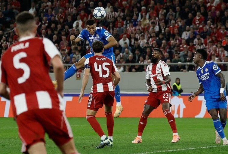 Mbappe hits four as Real Madrid edge Olympiacos in seven-goal thriller Mbappe's four-goal bonanza earns Real Madrid 4-3 comeback win at Olympiacos