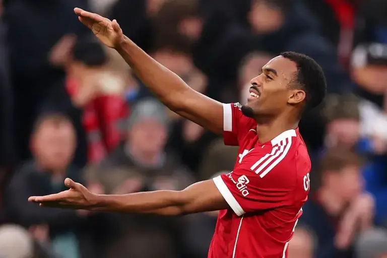 Gravenberch celebrated scoring Liverpool's opener with Jota's shark celebration