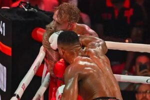 Joshua knocks out Jake Paul in fierce boxing match