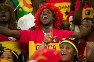 Ghana fans at an Africa football game