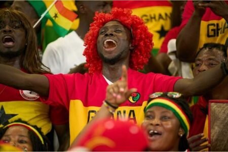 Ghana fans at an Africa football game