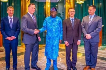 President Bola Tinubu hosted a high-level delegation from the United States Africa Command, led by Commander Gen. Dagvin Anderson, at the Presidential Villa in Abuja on Sunday.