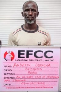 Andrew Odekina in court during EFCC arraignment over alleged ₦9.8 million fraud in Lagos