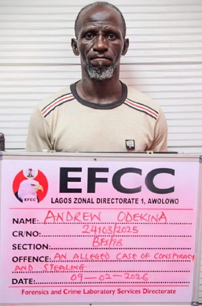 Andrew Odekina in court during EFCC arraignment over alleged ₦9.8 million fraud in Lagos