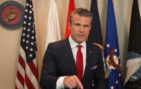 Pete Hegseth speaks during a White House cabinet meeting while discussing US operations against ISIS in Nigeria.