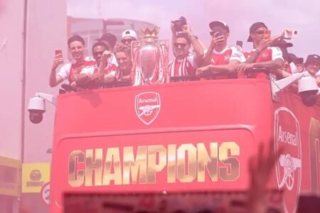 Arsenal placate UCL loss with bus parade celebrating EPL title