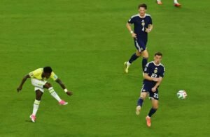 Brazil's Vinicius Junior scores twice in win over Scotland
