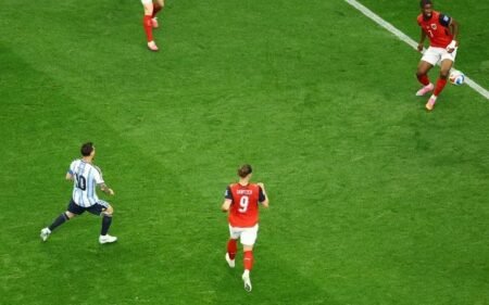 Record-breaking Messi scores twice as Argentina beat Austria to reach last-32 Argentina's Lionel Messi scores their first goal in win over Austria