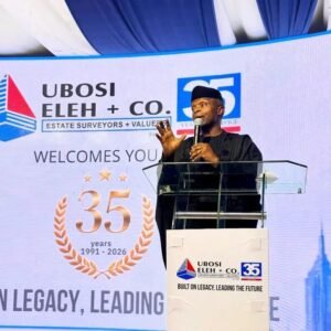 Former Vice President Yemi Osinbajo attends the 35th anniversary celebration of Ubosi Eleh & Co alongside business leaders and dignitaries.