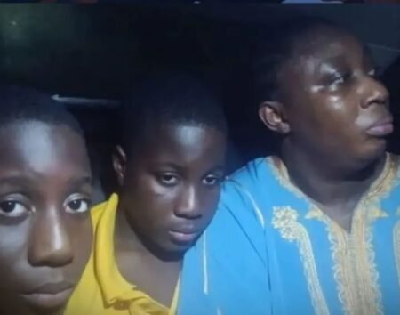 Olaide John-Paul and her twin sons rescued by police after three days in captivity following abduction in Ibadan, Oyo State.
