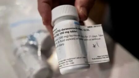 Clinical trial finds new pancreatic cancer drug improves survival Daraxonrasib pill shown during a pancreatic cancer study that found the drug doubled survival compared with chemotherapy in patients with advanced disease.