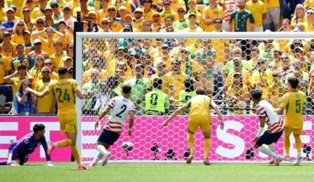 US advance to last-32 in win over Australia US outclass Australia in 2-0 win