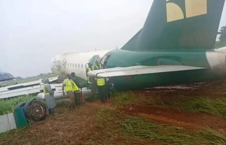 NSIB begins probe into Enugu Air mishap at Benin airport Enugu Air Embraer E170 aircraft after the runway excursion at Benin Airport as NSIB begins its investigation.