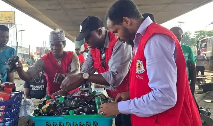 NAFDAC begins nationwide crackdown on sachet, small PET alcoholic drinks NAFDAC officials inspect and seize banned alcoholic drinks packaged in sachets and small PET bottles during a nationwide enforcement operation.