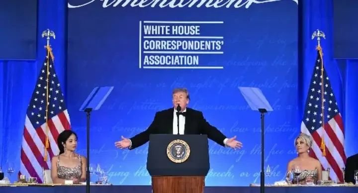 Trump jokes about third, fourth terms at White House Correspondents’ dinner US President Donald Trump speaks during the rescheduled White House Correspondents’ Dinner in Washington.