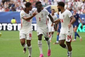 Saka nets hat trick as England beats France 6-4 to secure bronze medal Saka nets hat trick as England beats France 6-4 to secure bronze medal