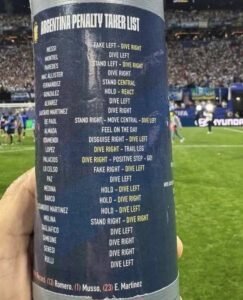 Argentina finds Pickford’s penalty cheat sheet Argentina finds Pickford’s penalty cheat sheet