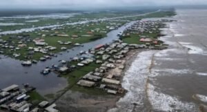 Ayetoro community in Ondo State threatened by coastal erosion as Atlantic waves destroy homes along the shoreline