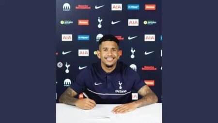 Savinho joins Tottenham from Man City in £75m deal Savinho celebrates after completing his £75m transfer from Manchester City to Tottenham