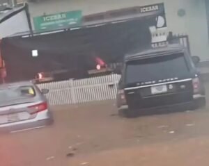 Floodwaters cover Ebeano-Gudu Road and bridge in Abuja after heavy rainfall