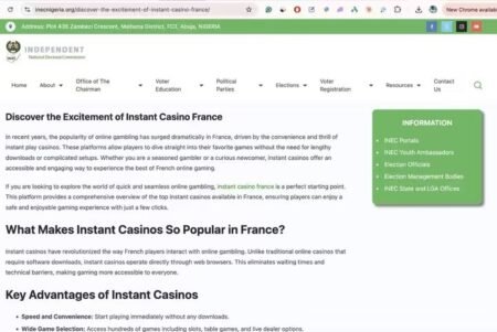INEC website casino articles raising security concerns ahead of 2027 elections
