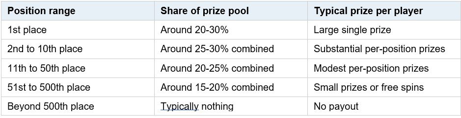 Slot Prize Pool Structure