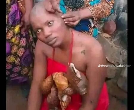 TikToker undergoes cleansing after filming Oloolu masquerade