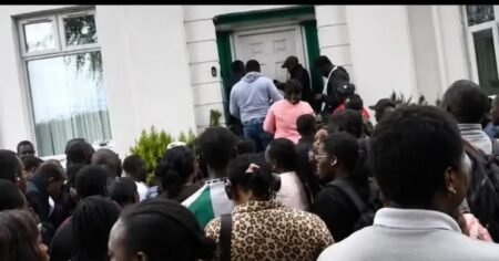 Nigerians protest at UK passport intervention centre