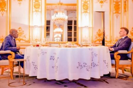 Tinubu and Macron at a diner
