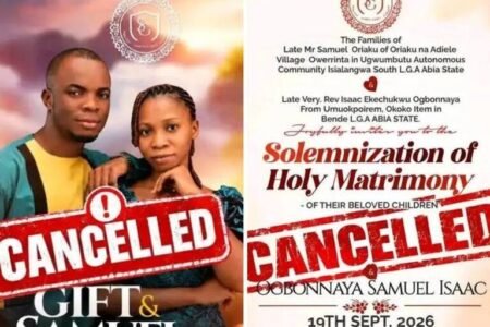 Groom cancels wedding one day to event ceremony