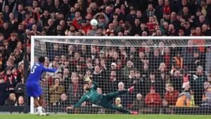 Liverpool have now won all five of their previous shoot-outs against Chelsea as Wesley Fofana blazes over the bar