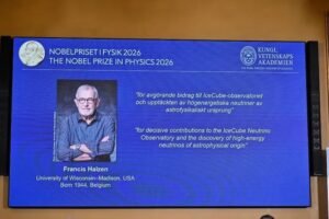 Francis Halzen wins Nobel Physics prize for ‘ghost messengers’ Francis Halzen wins 2026 Nobel Prize in Physics for IceCube neutrino research