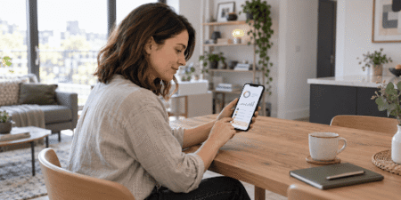AI budgeting is starting to feel useful 1xBet promo code 1x_3831408 Woman reviews her budget on a smartphone at home